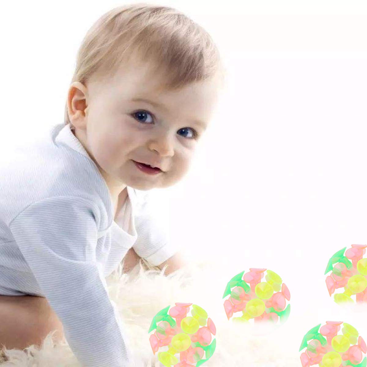 STOBOK 4pcs Fun Suction Cup Ball Colorful Ball Toys Novelty Toys for Kids Boys Girls Birthday Party Favors