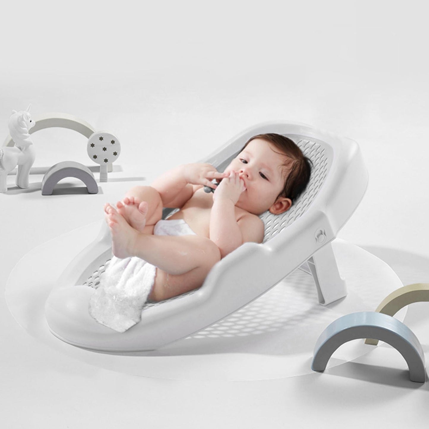Beberoad Love Collapsible Baby Bathtub With Bath Support Toddler Bathtub Height-Adjustable Portable Infant Bathtub From Newborn
