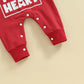 Rarjuiey My First Valentines Day Baby Boy Outfits Newborn Valentine Romper Love Heart Playsuit Jumpsuit Toddler Clothes (Love He