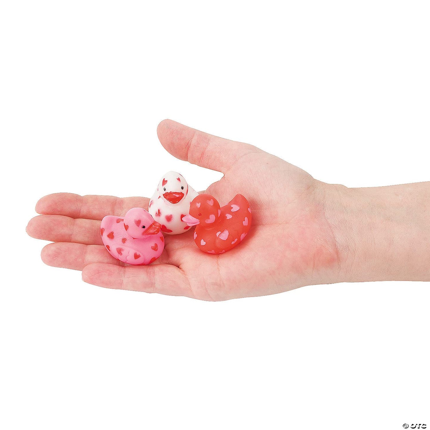 Mini Valentine Rubber Duckies - Bulk set of 24 - Valentines Day Toys, Party Favors and Handouts