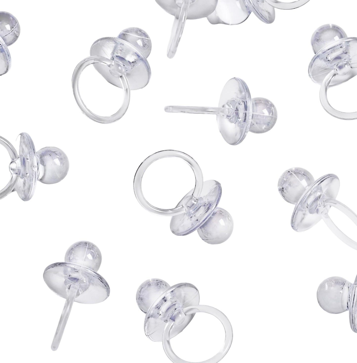 Baby Pacifier 2.5' Baby Shower Favors Decoration (Clear, 36 Count)