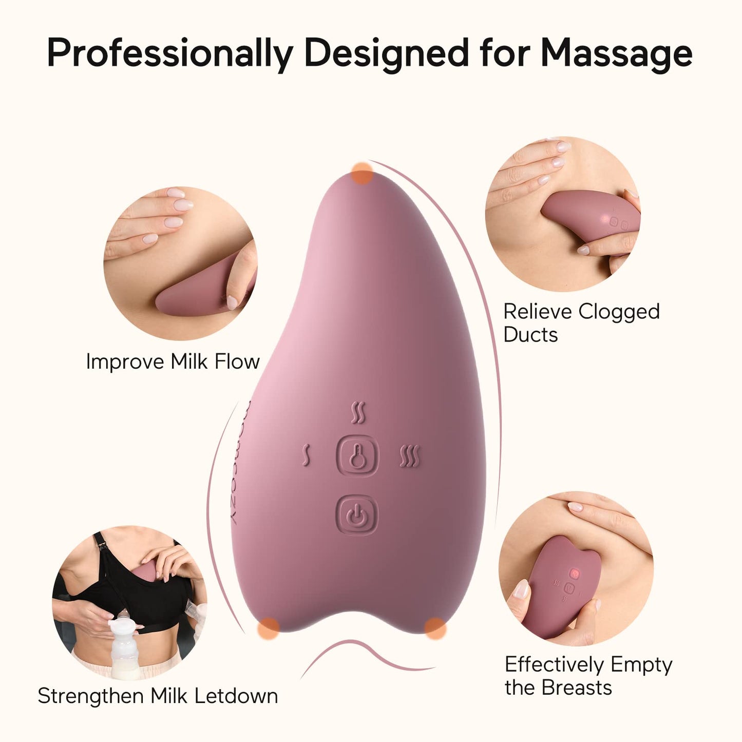 Momcozy Double Lactation Massager Warming For Breastfeeding, Pumping, Heat & Vibration For Improve Milk Flow, Breastfeeding Esse
