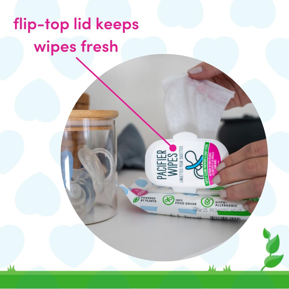 Dapple Pacifier Wipes, For Baby And Toddlers, Diaper Bag Essentials, Fragrance Free 40 Ct, Pack Of 3