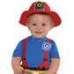 Amscan First Fireman Halloween Costume For Babies, 6-12 Months, With Red Hat And Attached Suspenders And Badge
