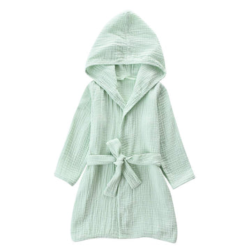 Tado Muslin Toddler Bathrobe, Cover-Up For Kids Soft And Breathable Organic Cotton Robe For Baby, Boy& Girl Hooded Towel, 4-6 T,