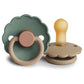 Frigg Daisy Natural Rubber Baby Pacifier | Made In Denmark | Bpa-Free (Willow/Croissant, 6-18 Months) 2-Pack
