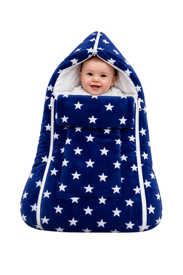 First Sleep Baby Newborn 3ZIPER Blanket Baby  Soft Winter Kids Blanket for (012 Months, 76x76cm) Navy Blue