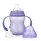 Nuby 3-Stage Wide Neck No Spill Bottle With Handles And Non-Drip Juice Spout, 3 Months, 8 Ounce, 3 Count, Pink/Purple/Teal (Pink