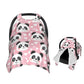 Muishi Cute Panda Face Pattern Baby Car Seat Canopy Nursing Cover for Newborn Car Seat Breastfeeding Covers Blanket Newborn Show