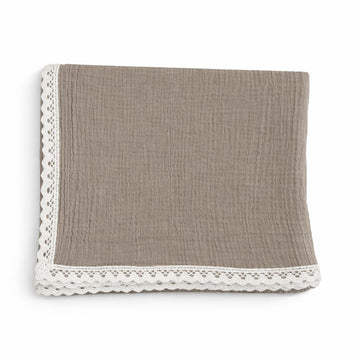 Varniya Lifestyles | 100% Organic Crinkled Muslin Cotton Baby Swaddle  UltraSoft, Hypoallergenic | 120100 cm | Teddy Taupe | L