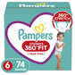 Diapers Size 6, 74 count - Pampers cruisers 360A Fit Disposable Baby Diapers, Enormous Pack (Packaging May Vary)
