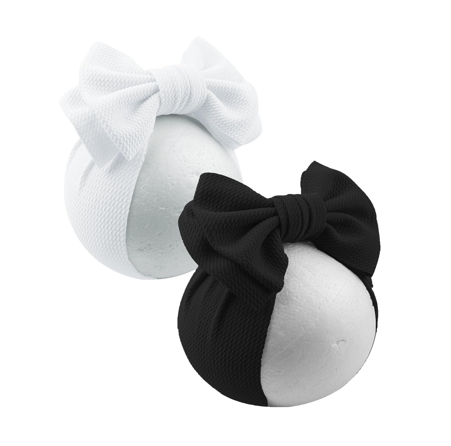 LDDCX Bows for Baby Girls Headband, Newborn Bows Headbands Baby Hair Bows Hairbands Hair Accessories.(FD104) (White Black)
