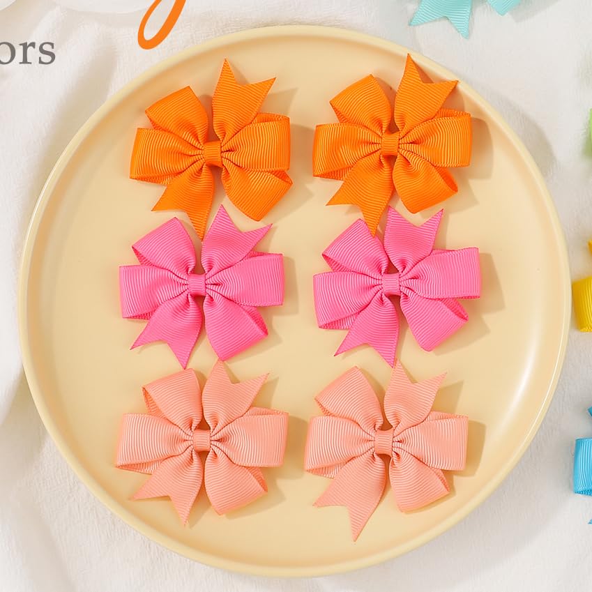 Choicbaby 2.3 Inches Mini Baby Hair Bows 60Pcs Grosgrain Ribbon Toddler Hair Accessories With Alligator Clip Bow For Baby Girls