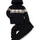 Itkidboy Toddler Boy Clothes Long Sleeve Plaid Stitching Hoodie Tops Sweatpants Kid Boys Fall Winter Outfits Sets