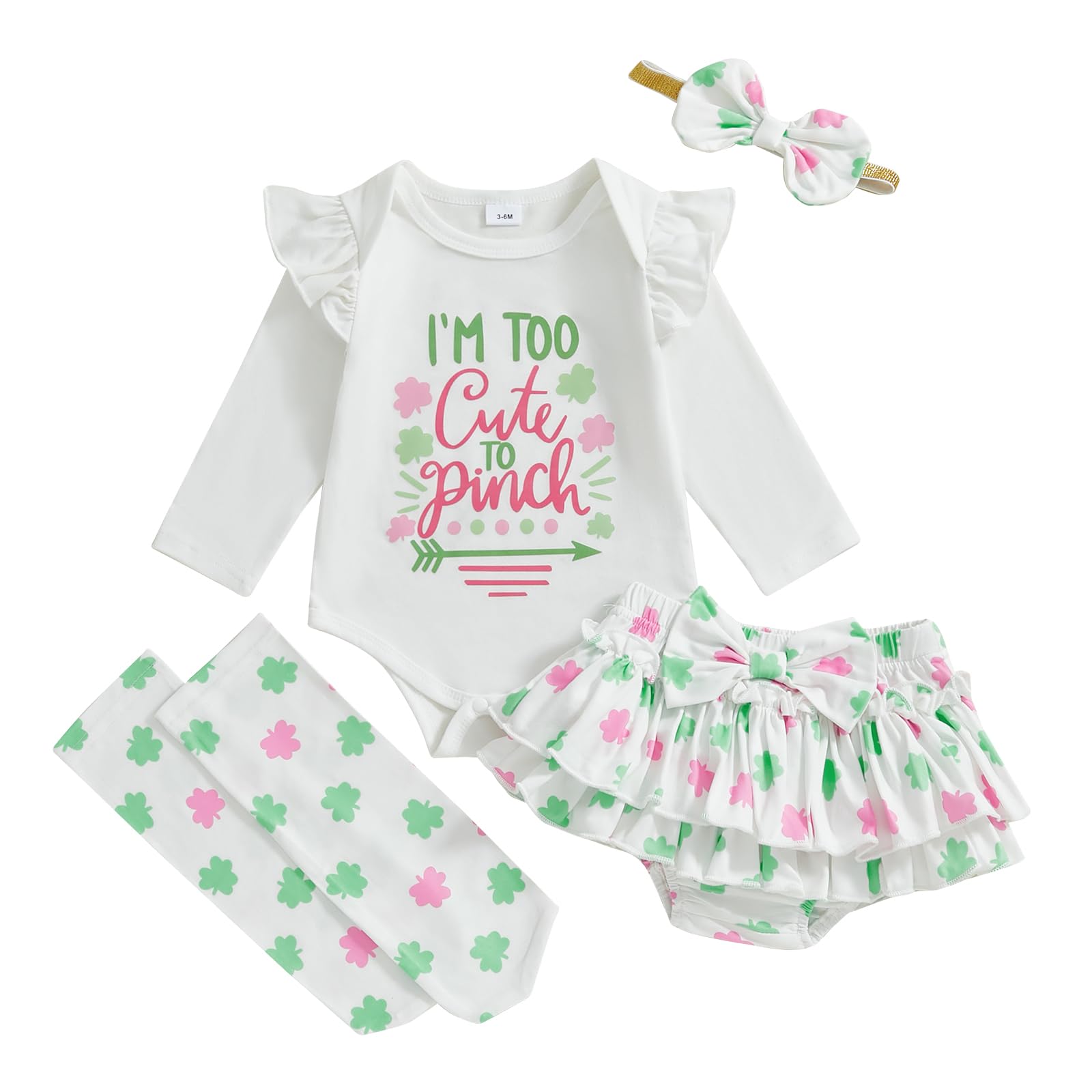 Beqeuewll Baby Girl St Patricks Outfit Letter Print Long Sleeve Romper – Cutebab WBBAPB0DPFBK9VX