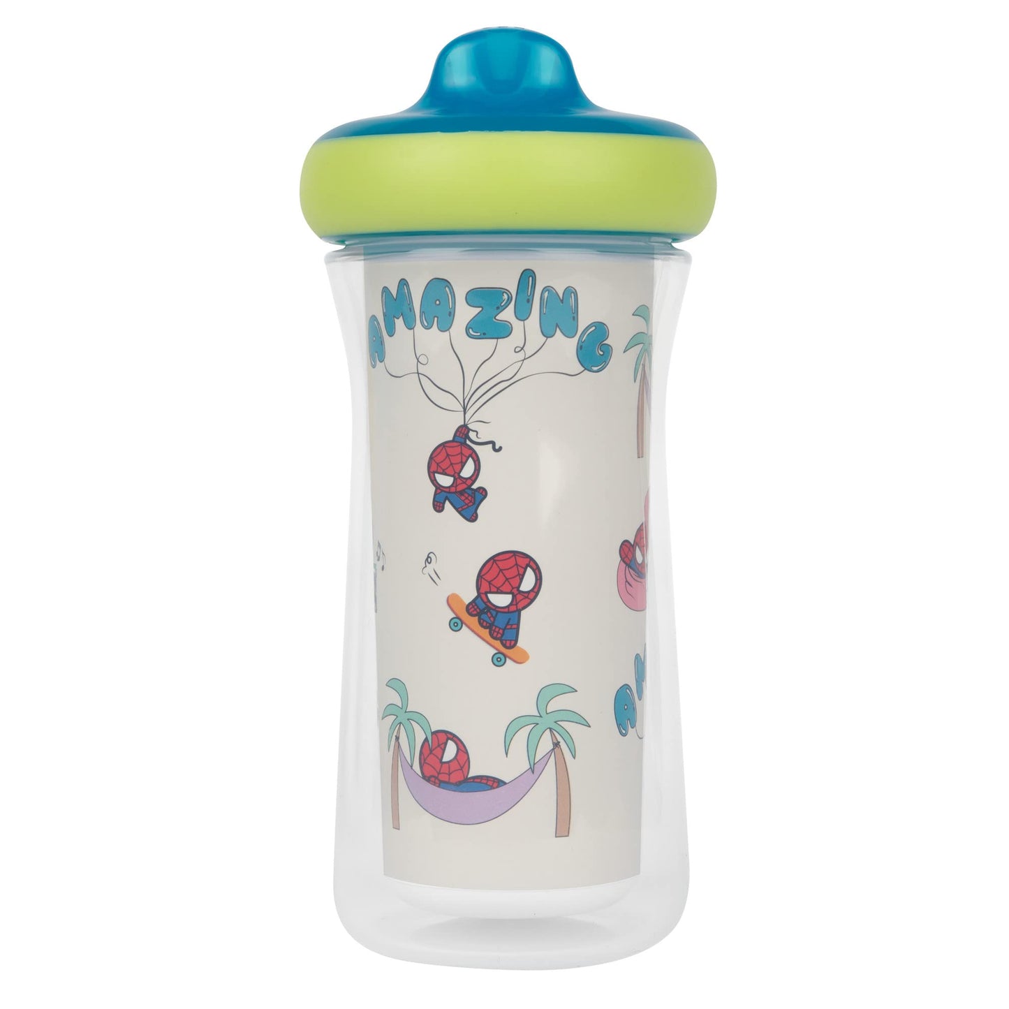 The First Years Marvel Insulated Sippy Cups - Spill Proof Insulated Toddler Cups With Bite-Resistant Hard Spout - 9 Ounces - 2 C
