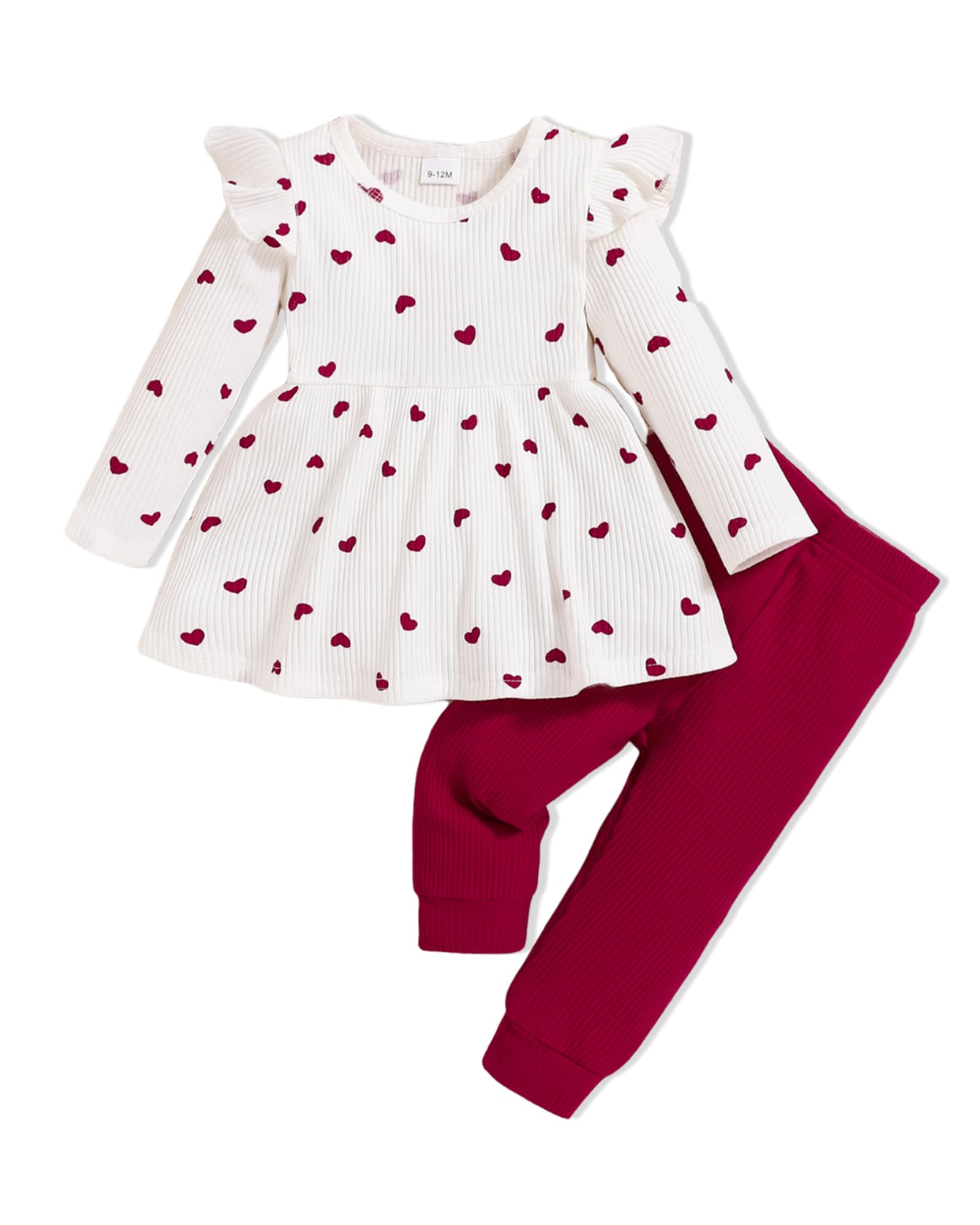 Valentines Day Outfit Toddler Baby Outfit Girl Shirt Clothing Infant 3 Piece Valentines Day Gift For Girls Set Spring Pant+Top R