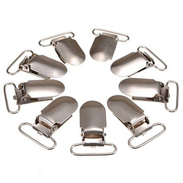 Yueton 30Pcs Metal Pacifier Clips Bib Clips Suspender Clips