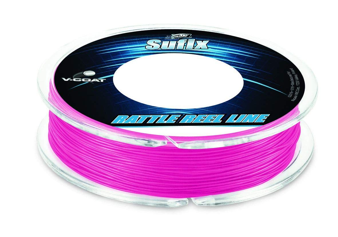 Sufix Rattle Reel V-Coat 30 lb Hot Pink