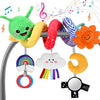Plush Baby Crib Hanging Toy-Touch-Activated Music Box (30 Sounds), 0-3-6-12 Months Infant Sensory Toy w/Cloud/Sun/Rainbow/Moon/M