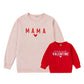 Aiwpstoin Mommy and Me Valentines Day Outfit Long Sleeve Crewneck Sweatshirt Pullover Family Matching Shirt Mama Baby Clothes (K
