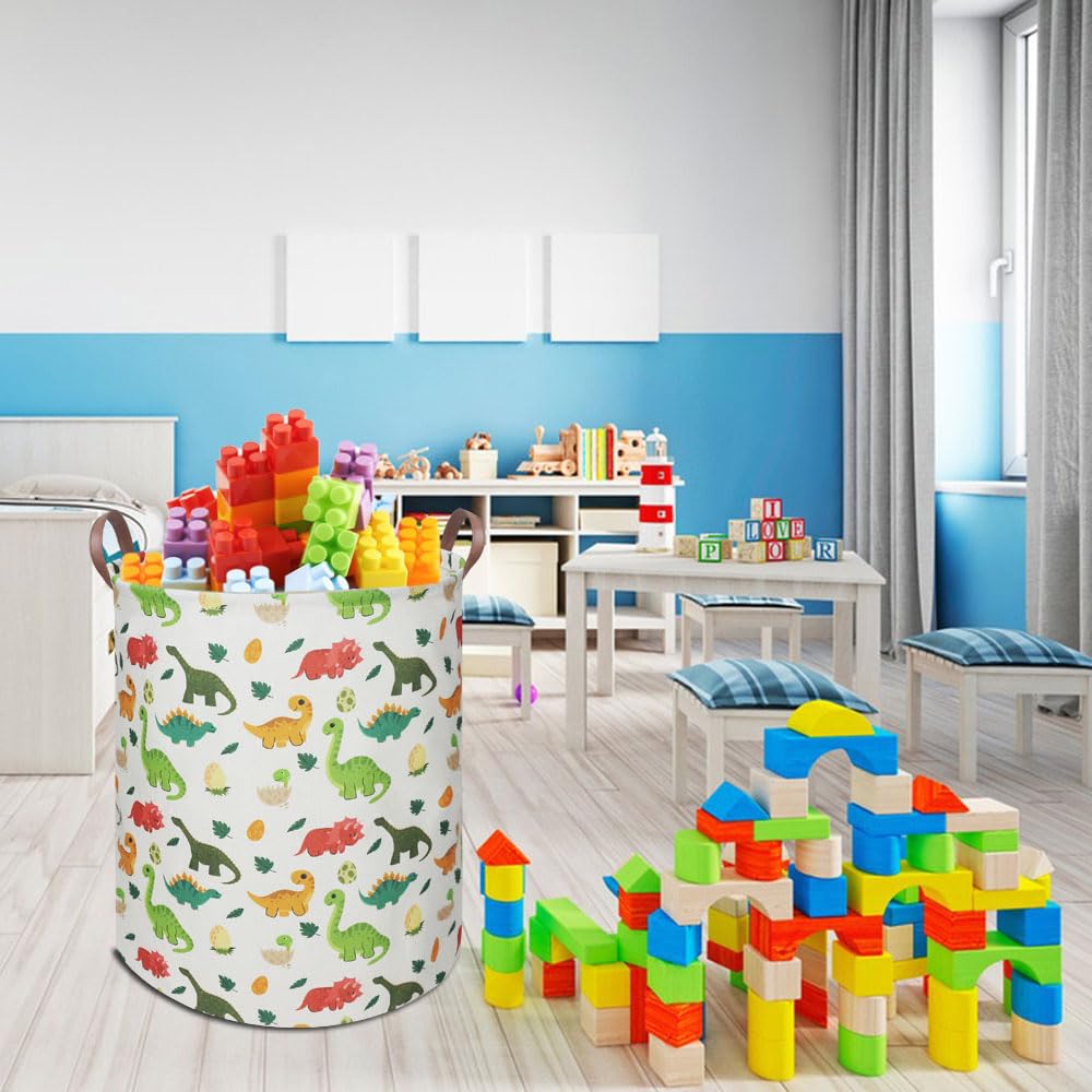 Hkec 19.7' Dinosaur Laundry Basket,Dirty Clothes Laundry Hamper,Waterproof Foldable Toys Storage Bin,Room Decor, Gift Baskets,