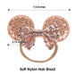 JIAHANG Mouse Ears Sequin Bow Nylon Hairband, Hair Bow Nylon Headband, Soft Elastic Costume Headwear for Baby Girl Newborn Toddl