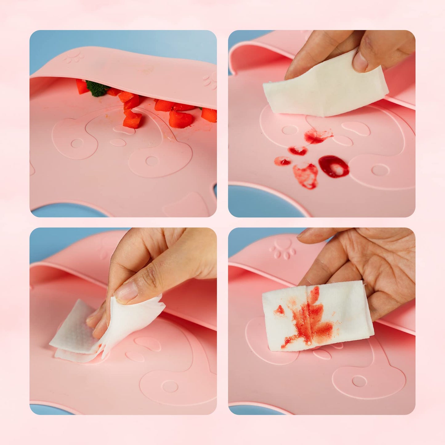 Silicone Plates For Baby, Cuaibb Toddler Plates With Suction 4Pcs Silicone Baby Plates And Utensils Set, Feeding Supplies Divide