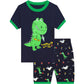 Little Hand Toddler Boys Short Sleeve Pajama Shorts Green Boy Cute Pjs Sets Summer Dinosaur Shirts & Pants 3 4 T