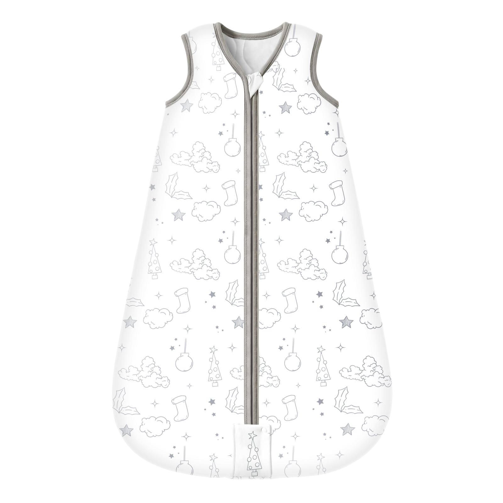 Mosebears Sleep Sack Baby Winter Wearable Blanket with 2-Way Zipper,2.5 TOG Cotton Sleep Sack Unisex (White Cloud, 18-24 Months)