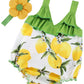 Princesasa Floral Sunsuit Newborn Yellow Lemon Romper Headband Baby Girl'S Clothes,9Ed90,0-6 Months(Size S)