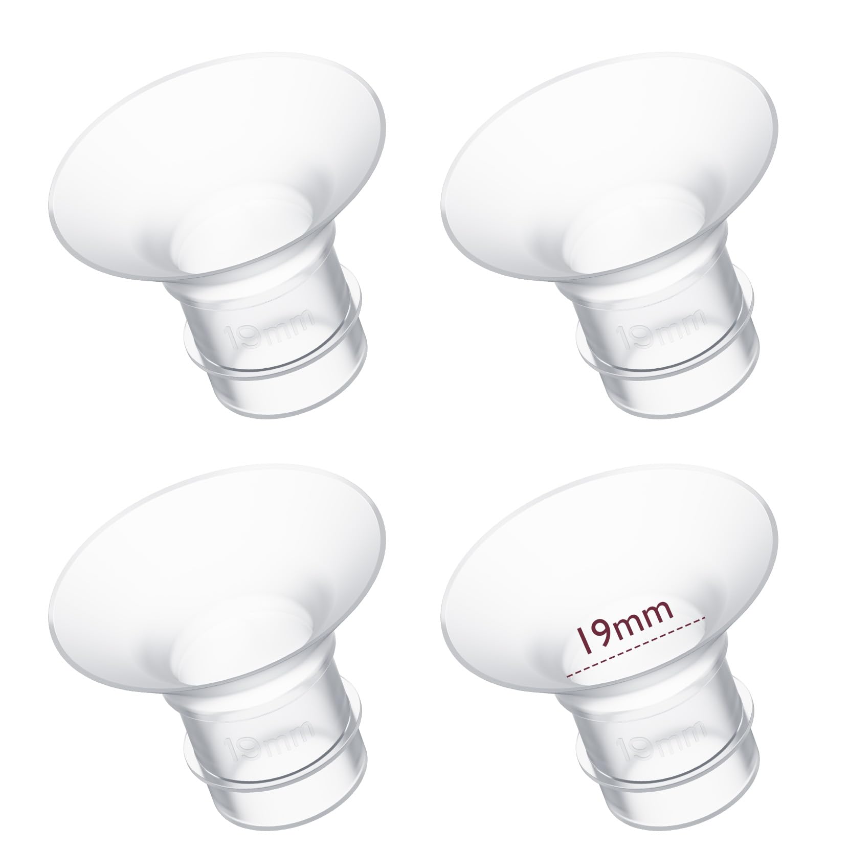 Momcozy Flange Insert 19Mm Compatible With 24Mm Flange/Shield Of Most Pumps, Insert For Breast Pump Replacement Accessories, 4Pc