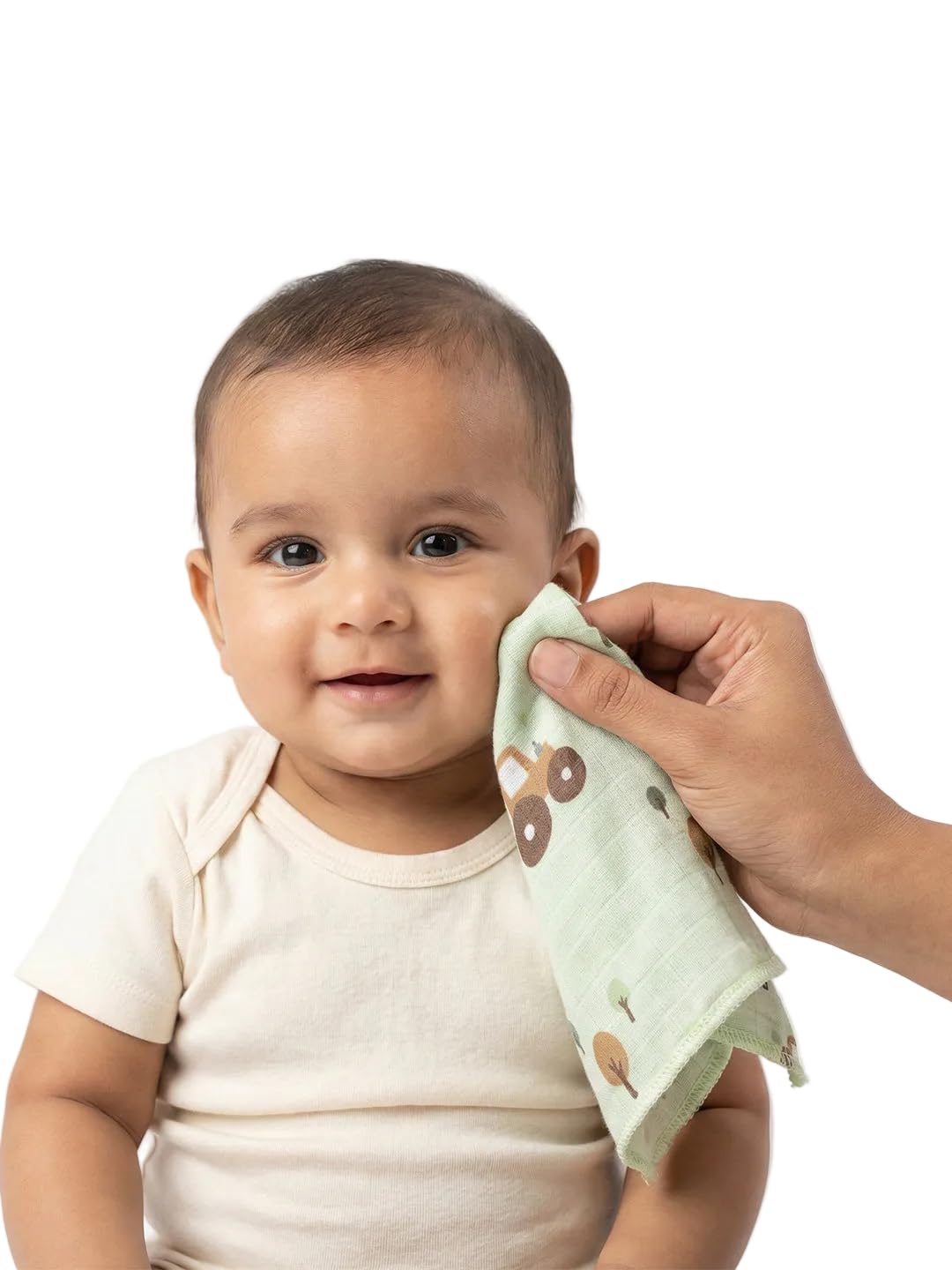 Ramraj Cotton Born Baby Wash Cloth For Face & Body| (Pack Of 6) Soft, Absorbent Cotton