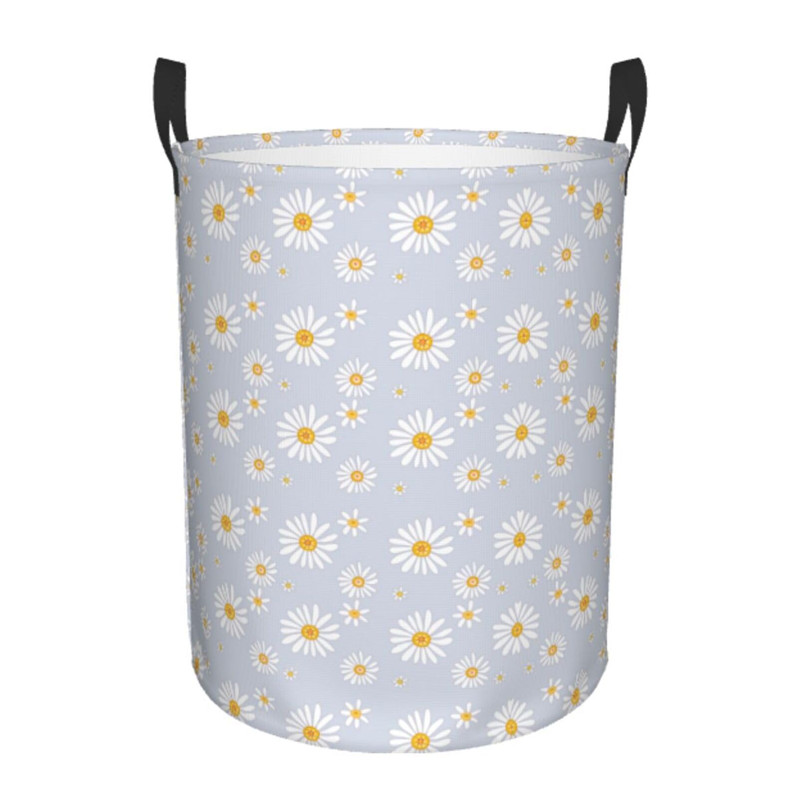Gbuzozie Daisy Flowers Round Laundry Hamper Storage Basket Toys Clothes Organizer Bin For Home Bathroom Bedroom Dorm Nursery, 38