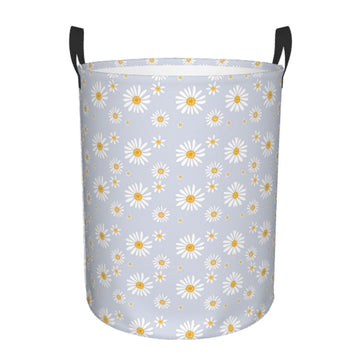 Gbuzozie Daisy Flowers Round Laundry Hamper Storage Basket Toys Clothes Organizer Bin For Home Bathroom Bedroom Dorm Nursery, 38