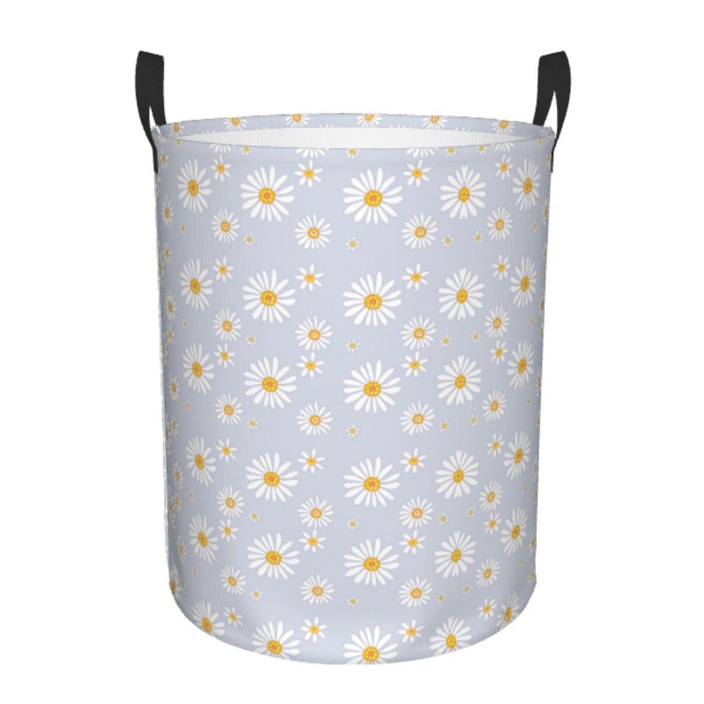 Gbuzozie Daisy Flowers Round Laundry Hamper Storage Basket Toys Clothes Organizer Bin For Home Bathroom Bedroom Dorm Nursery, 62