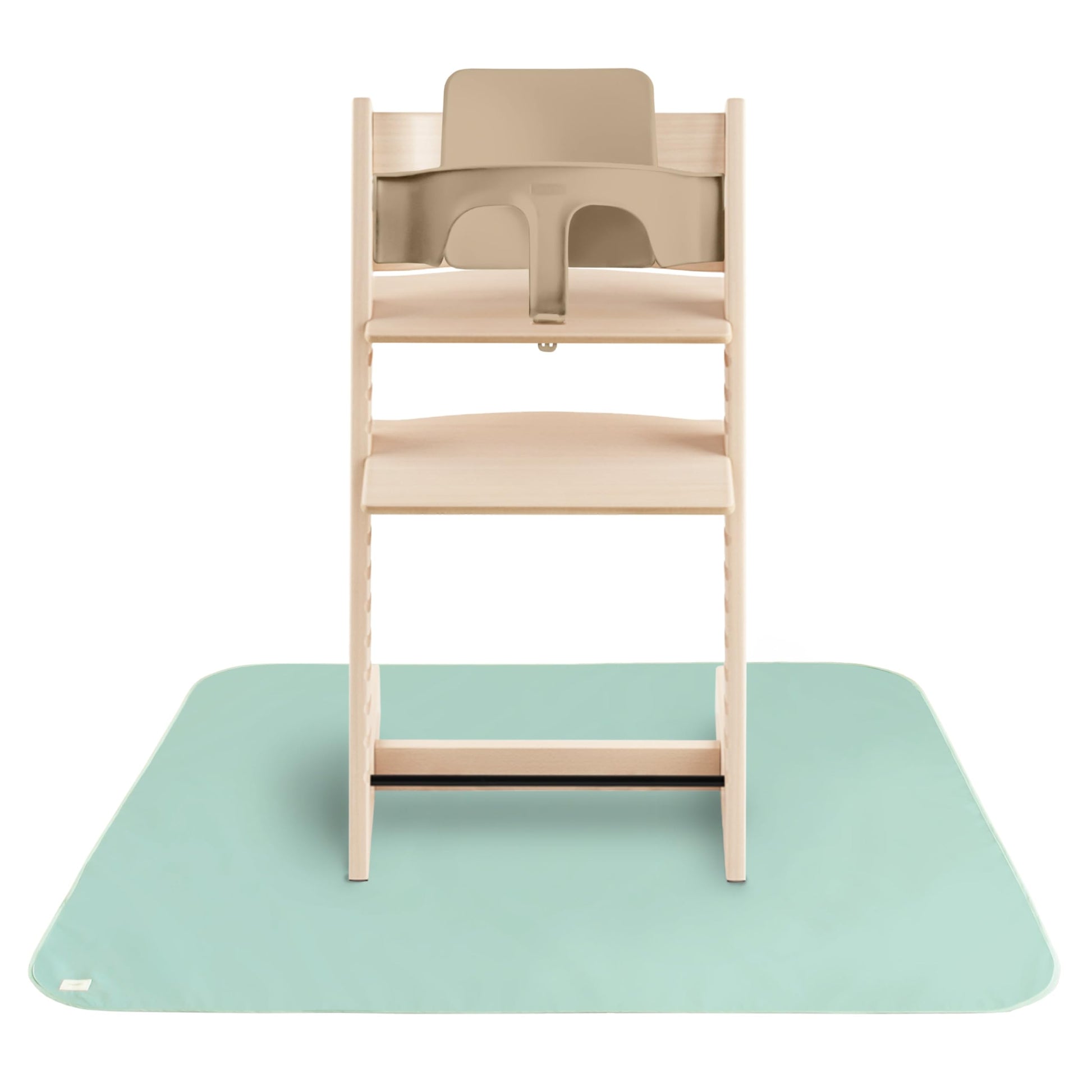 Mushie Baby Splat Mat 42.5X42.5 Inch (Roman Green) | Water Resistant For Under High Chair And Infant Play