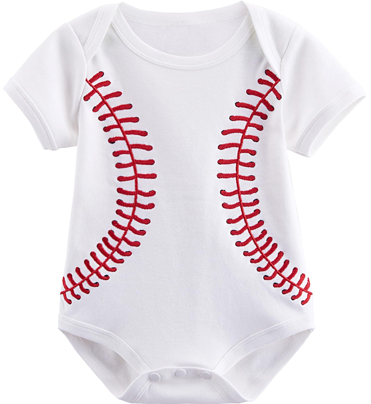 Cosland Baby Baseball Outfit Infant Boys Cotton Bodysuit, White, 0-3 Months