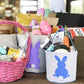 3 Pcs Easter Bunny Basket Bags For Kids - Canvas Cotton Carrying Gift And Eggs Hunt Bag, Easter Gift Basket With Tails Printed R
