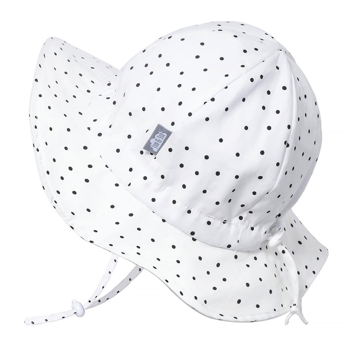 Jan & Jul Grow-With-Me Baby Sun Protection Hat, Cotton Beach Cap (M: 6-24 Months, Dots)