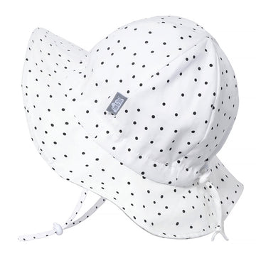Jan & Jul Grow-With-Me Baby Sun Protection Hat, Cotton Beach Cap (M: 6-24 Months, Dots)