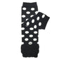Allydrew 3 Pack Polka Dots, Ruffles & Stripes Baby Leg Warmer & Toddler Leg Warmer For Boys & Girls, Red, Black, Gray