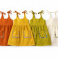 Koshmosh Pack Of 4 Pure Cotton Frock For Baby Girl| Open Starp Dress With Double Pockets | Soft Fabric I Knee Length Casual Dres
