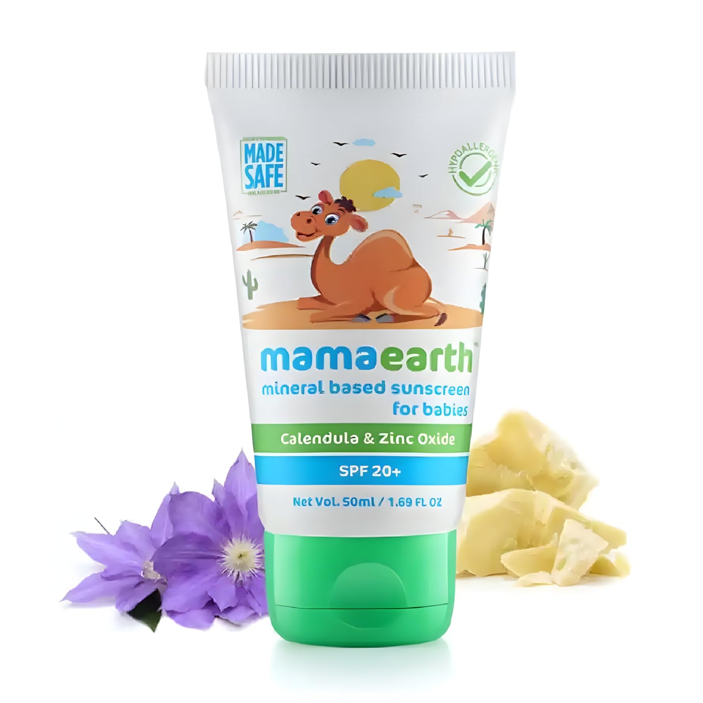 Mamaearth Mineral Based Sunscreen  50 G | Infused With Calendula & Zinc Oxide | Protects Against Uv Rays With Spf 20, Deeply No