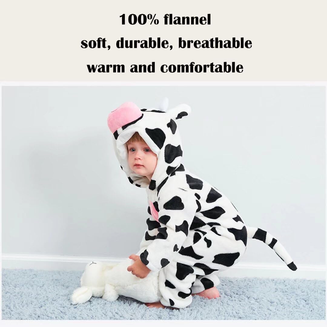 Qiaoniuniu Halloween Baby Cow Costumes Toddler Outfit Infants Cosplay Romper 6-12 Months