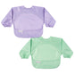 Tiny Twinkle Mess Proof Baby Bib, 2 Pack Long Sleeve Bib Outfit, Waterproof Bibs For Toddlers, Machine Washable, Tug Proof (Merm