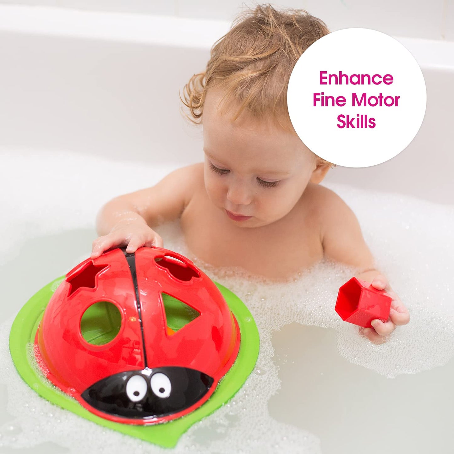 Edushape Ladybug Sorter - Sorting Bathtub Toys - Early Child Development Learning Educational Toy - Toddler Bath Toys - Baby Bat