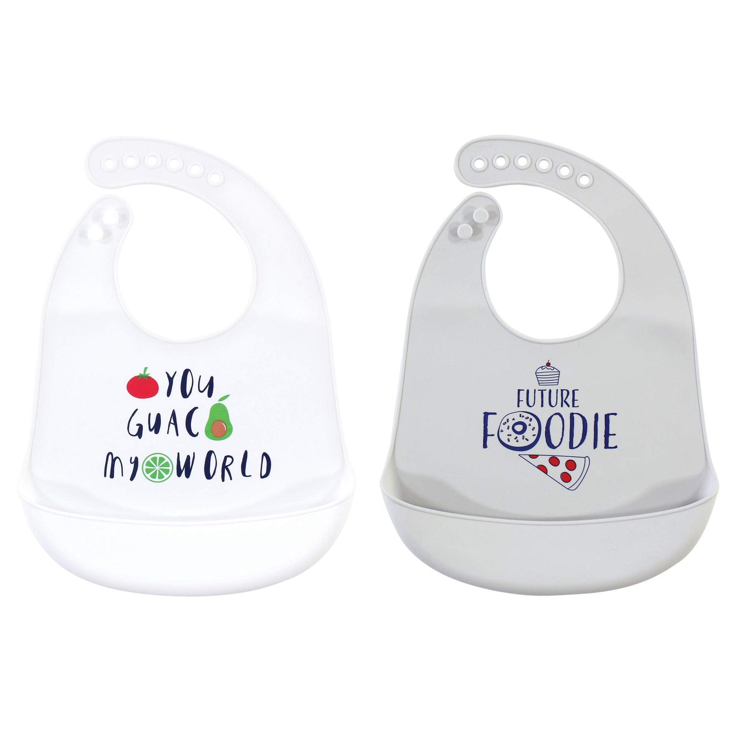 Hudson Baby Unisex Baby Silicone Bibs, You Guac My World, One Size