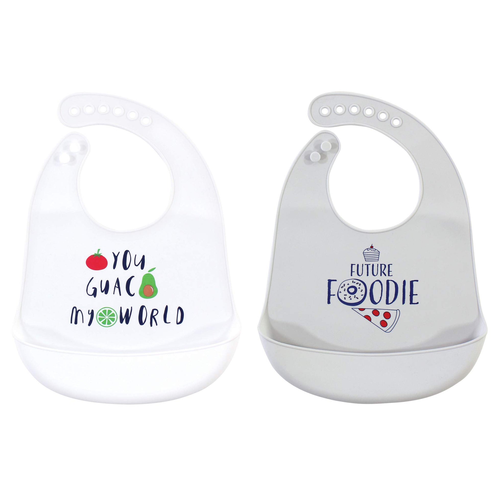 Hudson Baby Unisex Baby Silicone Bibs, You Guac My World, One Size