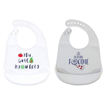 Hudson Baby Unisex Baby Silicone Bibs, You Guac My World, One Size
